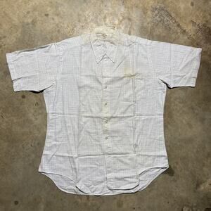 Vintage 60s Enro White Pattern Short Sleeve Button Up Shirt